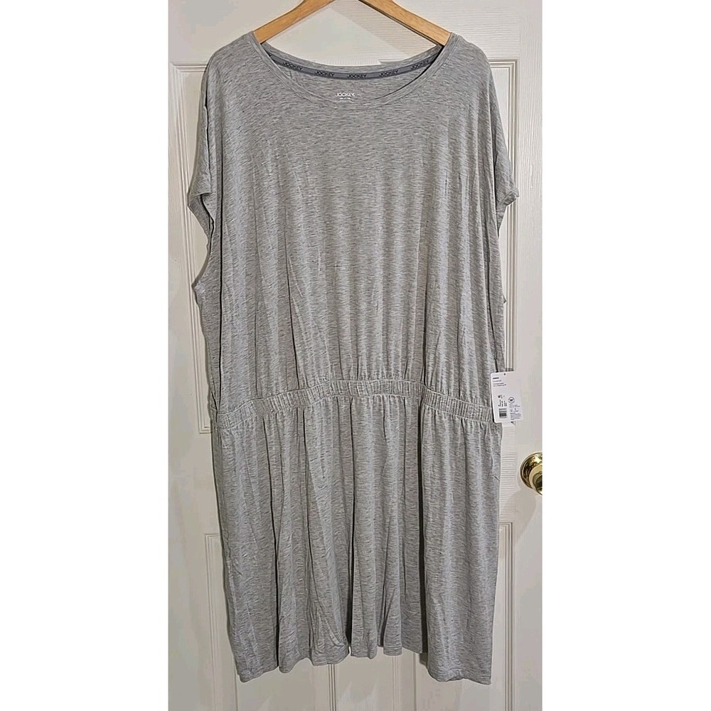 Jockey Knit Dress 3X Casual Gray Cinched Waist for a Flattering Fit NEW
